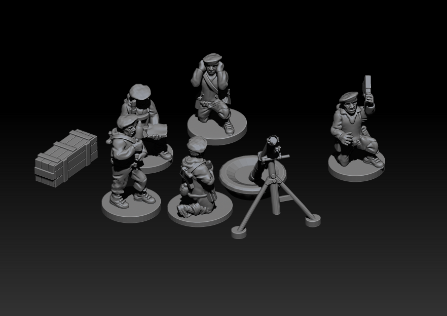 3d printable 120mm Heavy Mortar Team
