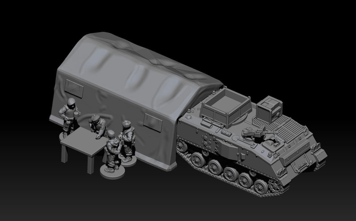 3d printable FV432 with Penthouse and commanders - Image 2